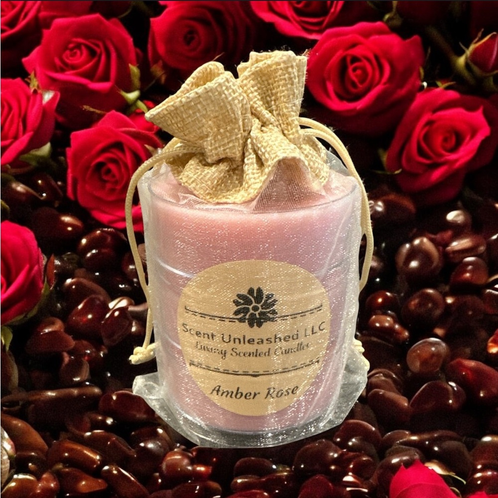 AMBER ROSE, SCENT UNLEASHED LLC LUXURY HAND POURED SCENTED CANDLES!